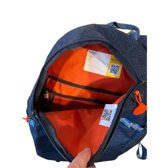 100% Recylable Blue Padded Laptop Backpack - Picture 3 of 5